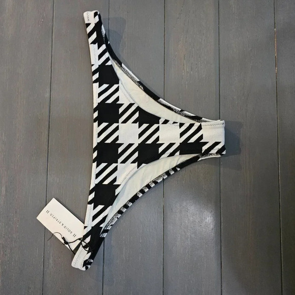 Solid & Striped Women's Black Gingham The Eva Bikini Bottom Size XL - Picture 4 of 12